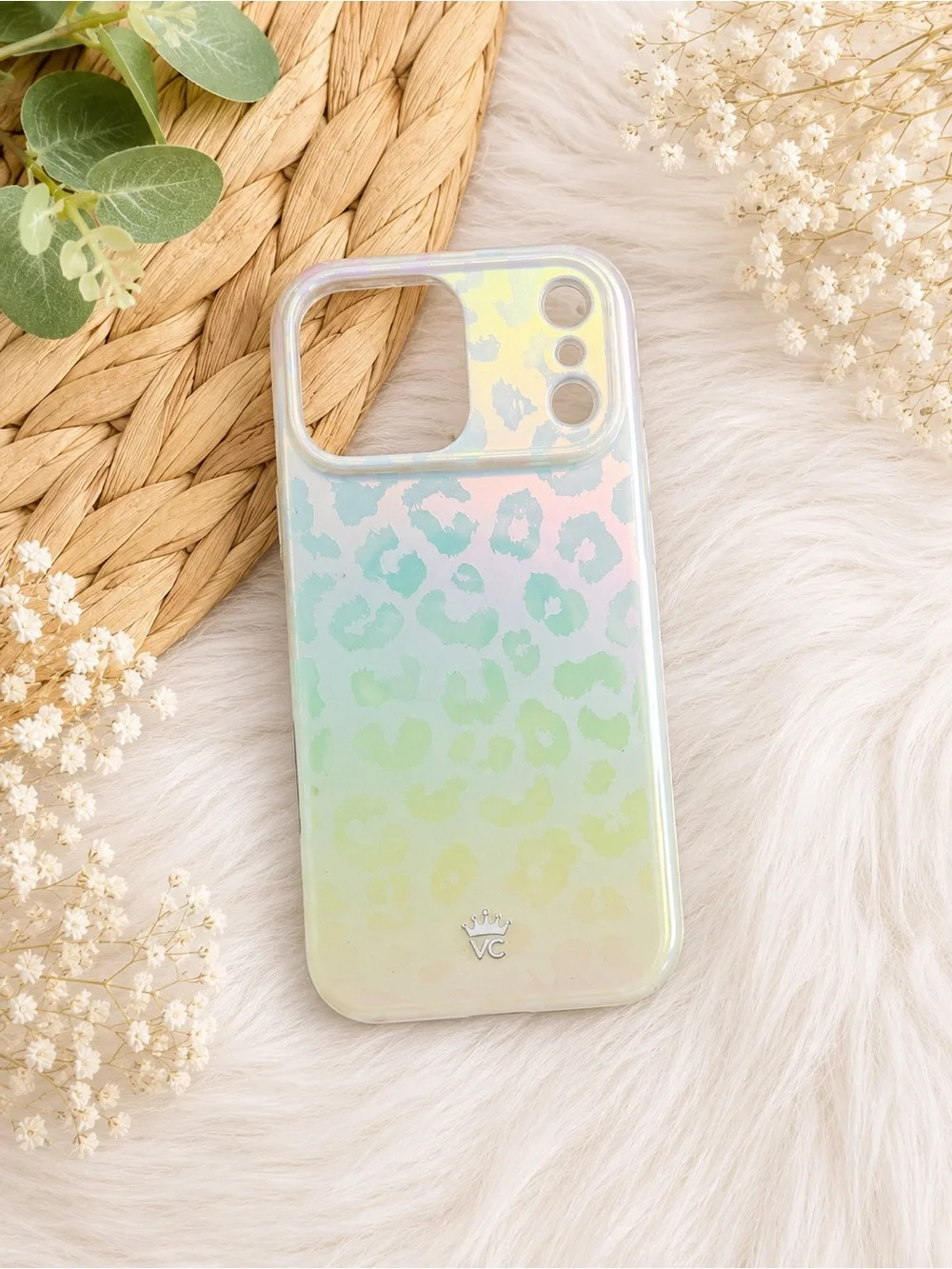 Velvet Caviar White Opal Leopard iPhone 17 pro max case